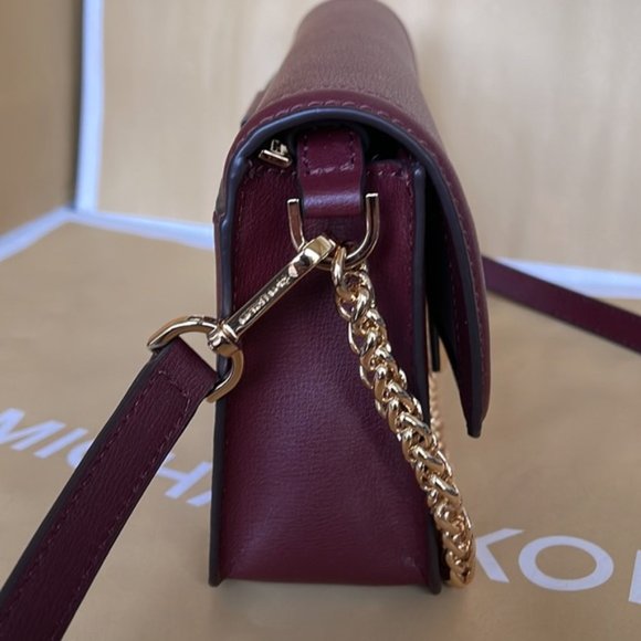 Michael Kors Sonia Medium Leather Shoulder Bag Merlot - Picture 5 of 16